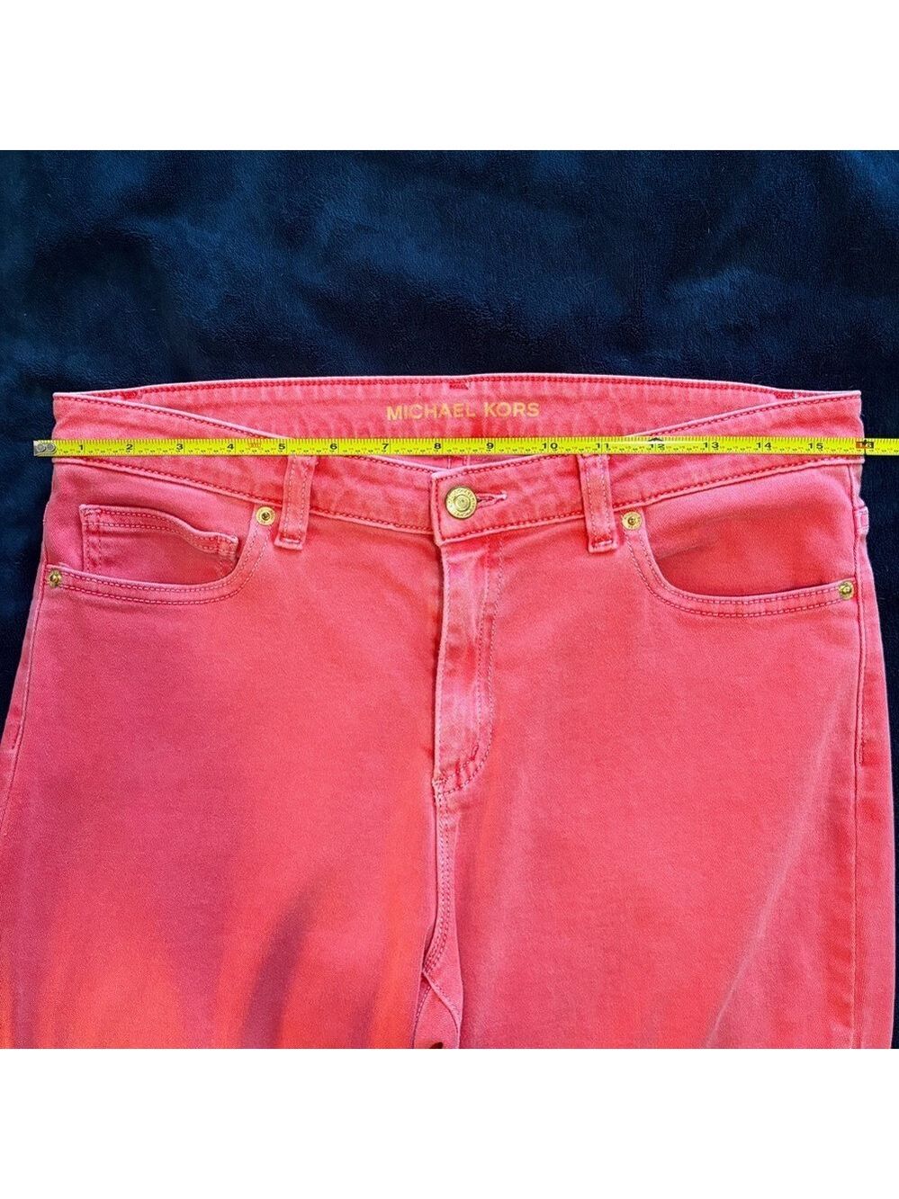 Michael Kors Izzy Cropped Skinny Jeans – Size 10 – Coral - Picture 4 of 7